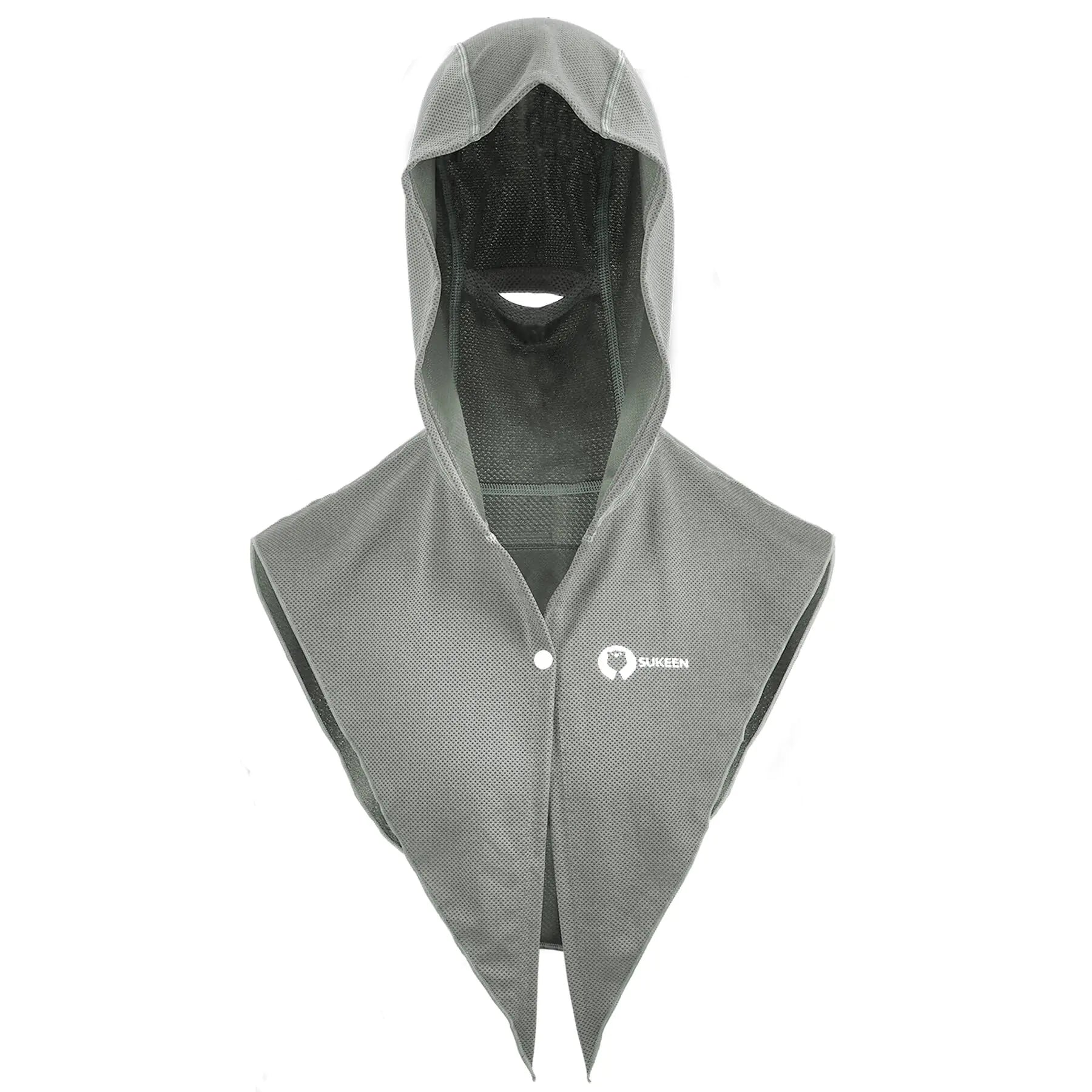 Sukeen Cooling Hoodie Towel UV Protection Cooling Towels for Neck and Face Lightweight Absorbent Cooling Towels for Hot Weather Cooling Neck Wraps for Workout Sports Fitness Gym Light Gray